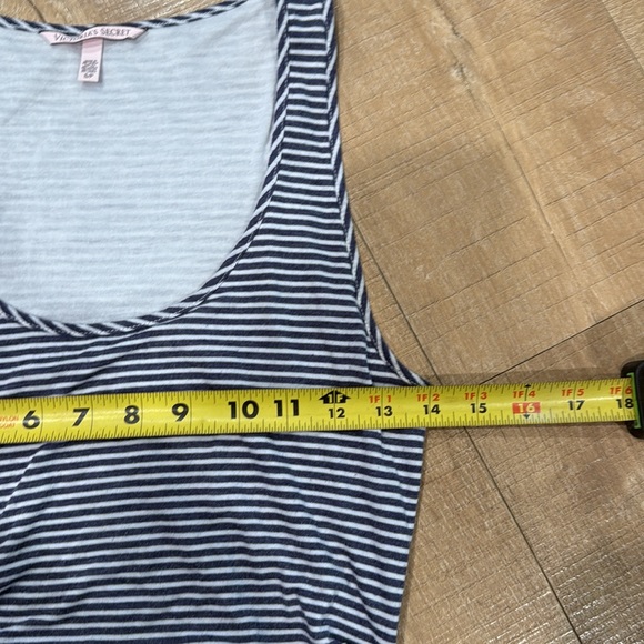 VICTORIA’S SECRET Summery Blue/White Ruched Striped Maxi Dress Size Small - Picture 5 of 8